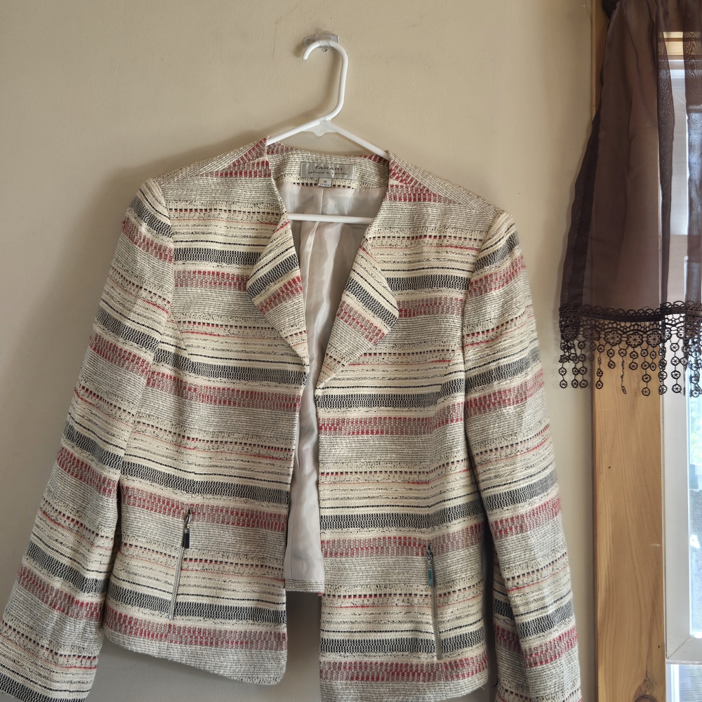 Tahari Multicolor Striped Blazer